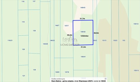 Polecam działkę 1200 m² w Wojcieszynie z planem rolnym działka Wojcieszyn