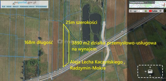 działka na wynajem 3890m2 działka Mokre