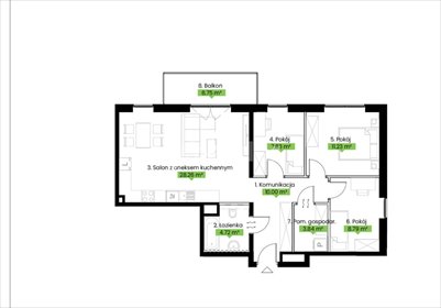 mieszkanie na sprzedaż 75m2 mieszkanie Poznań, Podolany, Jasielska