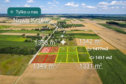działka na sprzedaż 1477m2 działka Krzewo