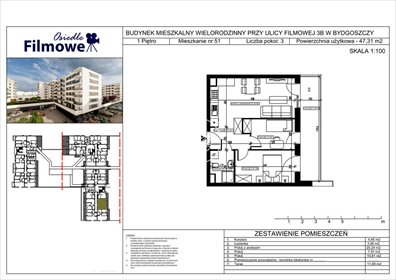 mieszkanie na sprzedaż 47m2 mieszkanie Bydgoszcz, Bartodzieje Małe, Filmowa