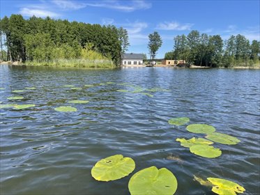 Dom nad jeziorem z prywatną plażą i pomostem dom Sława