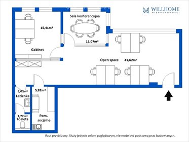 Lokal biurowy 78 m² w centrum Krzyki - otwarte ofertowanie lokal użytkowy Wrocław, Krzyki, Hubska