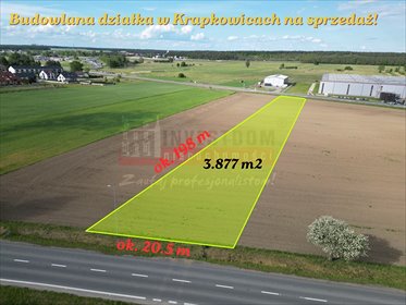 Działka budowlana 3,9 ha z usługami - Krapkowice działka Krapkowice, Otmęt