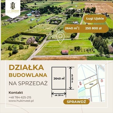 Do sprzedania działka 2640 m² z planem zabudowy w Ługach Ujskich działka Ługi Ujskie