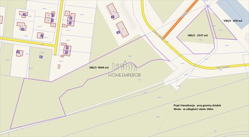 Działka 2 537 m² w Emowie - media przy granicy działka Emów, Rajska