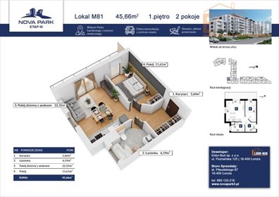 mieszkanie na sprzedaż 46m2 mieszkanie Łomża, Akademicka
