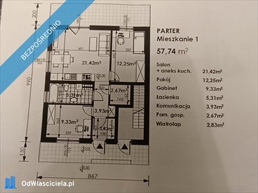 mieszkanie na sprzedaż Rzeszów Budziwój Miejska 58 m2