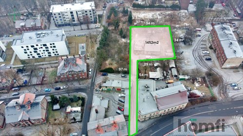 działka na sprzedaż 1452m2 działka Zabrze, Centrum Północ, Mieczysława Niedziałkowskiego