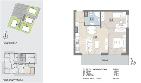 mieszkanie na sprzedaż 46m2 mieszkanie Poznań, Naramowice, Maków Polnych