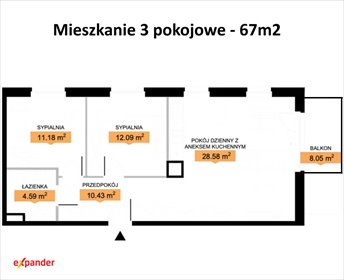 Przestronne 3-pokojowe mieszkanie z balkonem w Łodzi polecam! mieszkanie Łódź, Widzewska