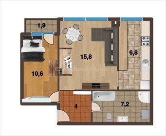 mieszkanie na sprzedaż 46m2 mieszkanie Olsztyn, Osiedle Pojezierze, Dworcowa