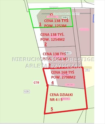 Na sprzedaż działki budowlane w Jastrzębiu-Zdroju 1253-2798 m² działka Jastrzębie-Zdrój, Jastrzębie Dolne, Połomska