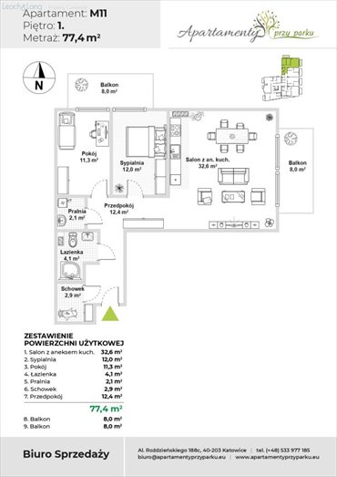 mieszkanie na sprzedaż 77m2 mieszkanie Chorzów, Kaszubska