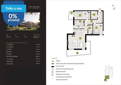 Polecam przestronne 4-pokojowe mieszkanie 106 m² w Bydgoszczy mieszkanie Bydgoszcz, Flisy, Mińska