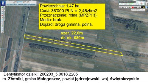 Polecam działki rolno-budowlane z MPZP 4,53 ha Złotniki działka Złotniki