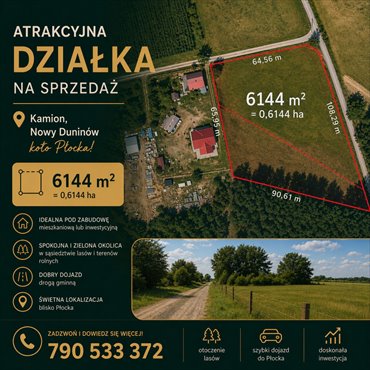działka na sprzedaż 6144m2 działka Kamion