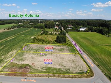 działka na sprzedaż 1833m2 działka Baciuty-Kolonia