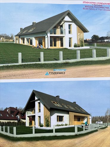 Działka 1023 m² z projektem domu dwurodzinnego w Baninie działka Banino, Źródlana