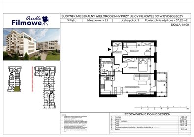 mieszkanie na sprzedaż 58m2 mieszkanie Bydgoszcz, Bartodzieje Małe, Filmowa