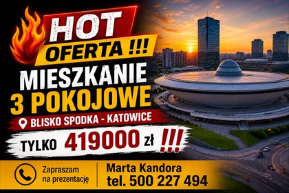 Przestronne 3 pokoje w centrum Katowic z garażem mieszkanie Katowice