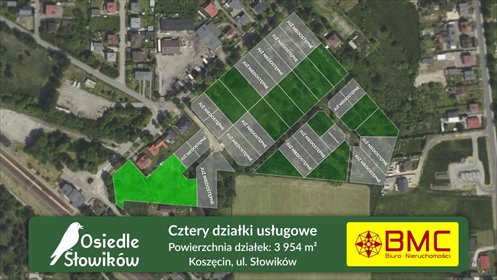 działka na sprzedaż 3954m2 działka Koszęcin, Słowików