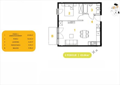 mieszkanie na sprzedaż 43m2 mieszkanie Kraków, Górka Narodowa, Stefana Banacha