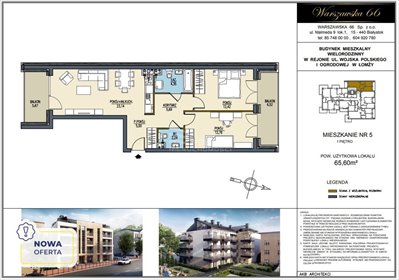 mieszkanie na sprzedaż 66m2 mieszkanie Łomża, Ogrodowa