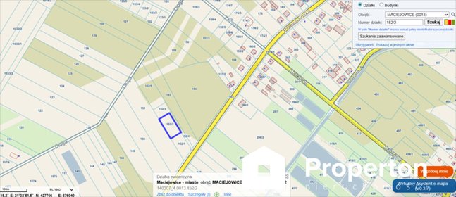 działka na sprzedaż 1661m2 działka Maciejowice, Przewozińska