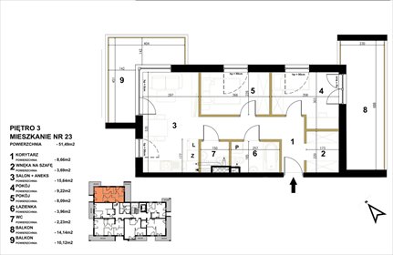 Nowoczesne 3 pokoje z dużymi balkonami (14 i 10 m²) w Kielcach mieszkanie Kielce, Centrum