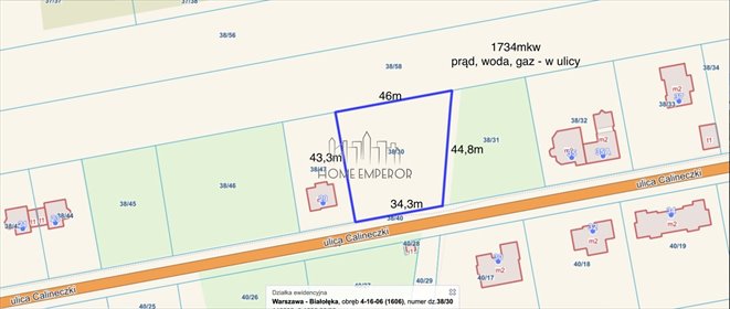 Działka pod zabudowę z mediami i możliwością podziału. działka Warszawa, Białołęka, Kobiałka, Calineczki