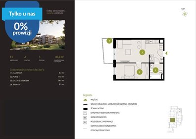 Zapraszam do nowoczesnego mieszkania 40,6 m² w Bydgoszczy mieszkanie Bydgoszcz, Flisy, Mińska