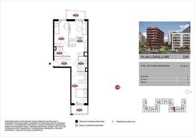 mieszkanie na sprzedaż 67m2 mieszkanie Warszawa, Mokotów, Wołoska