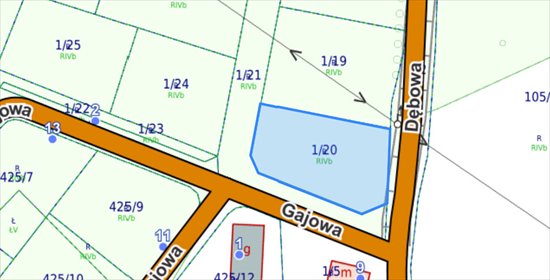 działka na sprzedaż 1000m2 działka Pierwoszów, Dębowa