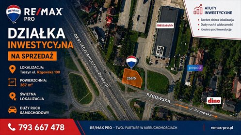 Na sprzedaż inwestycyjna działka 387 m² w Tuszynie działka Tuszyn