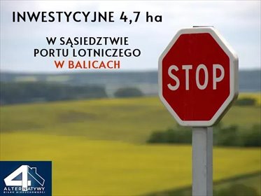 Zapraszam do zakupu działki 47 000 m² przy lotnisku Balice działka Balice