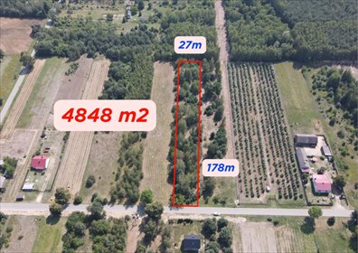 Działka rolna 4848 m² w Dziecinowie - spokojna okolica działka Dziecinów