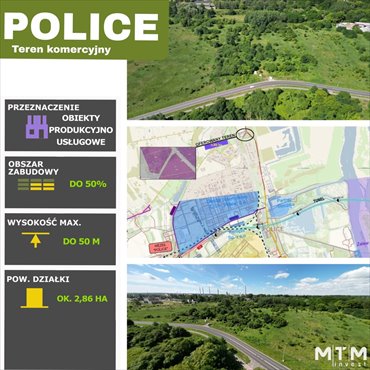 Działka inwestycyjna 2,86 ha z planem zagospodarowania - polecam! działka Police