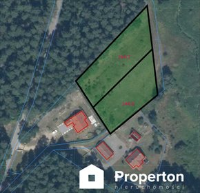 Działki budowlane w Bartągu, 1900 m2, las, media działka Bartąg