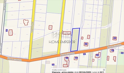 działka na sprzedaż 1269m2 działka Michałówek, Nowoczesna