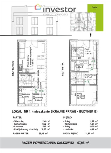 mieszkanie na sprzedaż Załom 67,95 m2