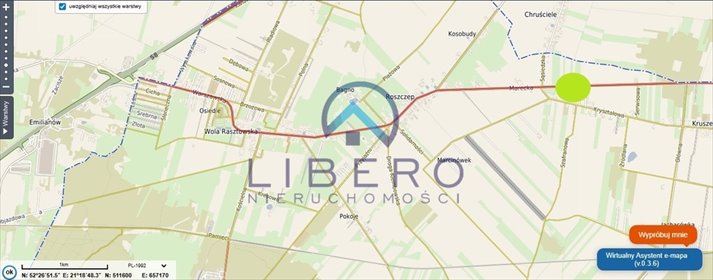 działka na sprzedaż 831m2 działka Krusze