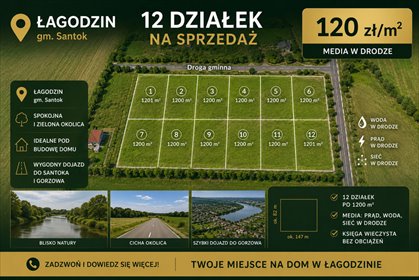 Działki budowlane w Łagodzinie - spokojna okolica i media działka Łagodzin, Magiczna