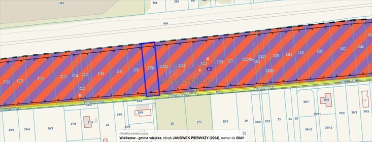 działka na sprzedaż 1602m2 działka Janówek Pierwszy, Graniczna