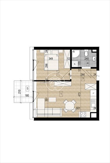 Nowoczesne 2-pokojowe mieszkanie 36 m2 z balkonem, garażem i komórką mieszkanie Bydgoszcz, Okole, Grunwaldzka