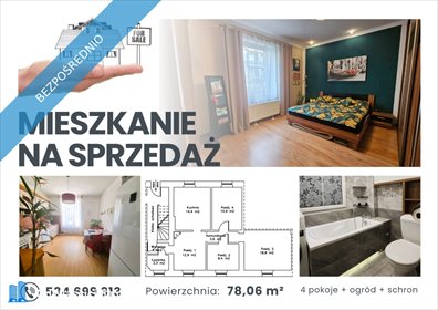 Przestronne 4-pokojowe mieszkanie z bunkrem i ogrodem mieszkanie Zabrze, Wolności