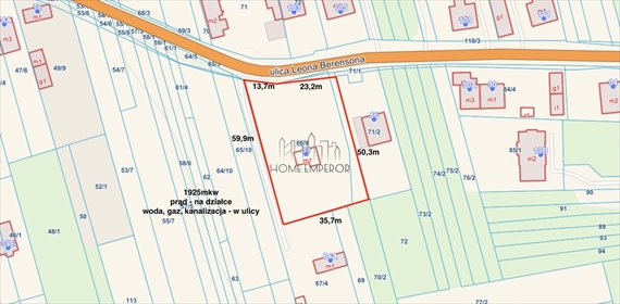 Polecam działkę 1925 m² w Warszawie Białołęka działka Warszawa, Białołęka, Grodzisk, Leona Berensona
