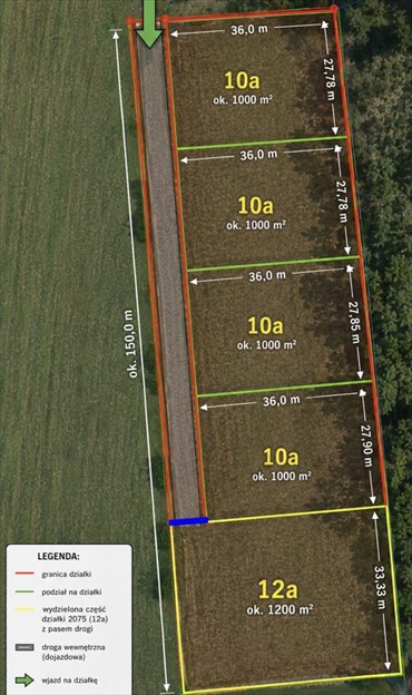 Widokowa działka Tyczyn - 1200m działka Tyczyn