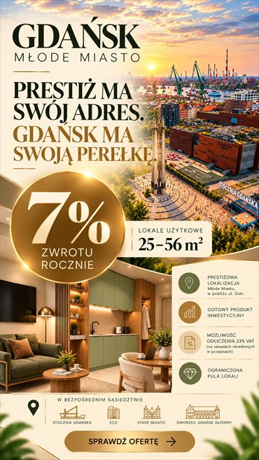 Na sprzedaż inwestycyjne mieszkanie 56,79 m² w Gdańsku mieszkanie Gdańsk, Śródmieście, Popiełuszki