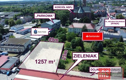 działka na sprzedaż 1257m2 działka Turek